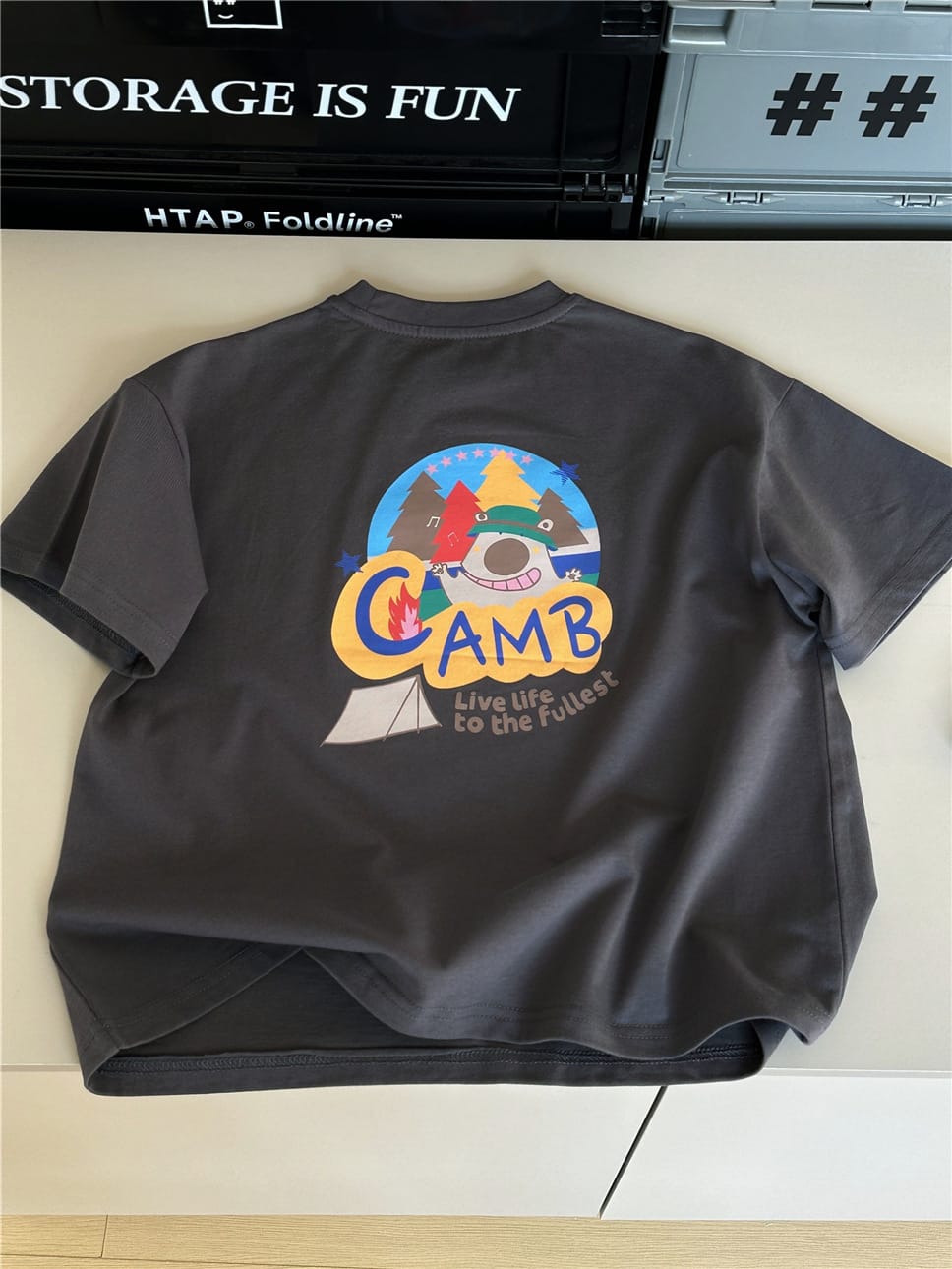 Camp Graphic Tee プリント 半袖Tシャツ【mh0012951】 Dark Gray / 100cm snidols 半袖Tシャツ