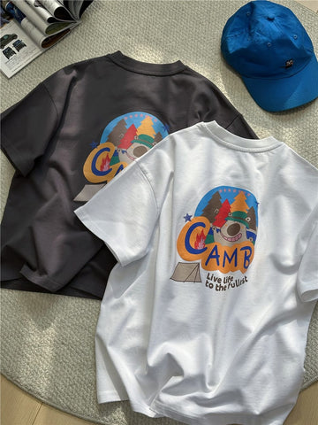 Camp Graphic Tee プリント 半袖Tシャツ【mh0012951】 snidols 半袖Tシャツ