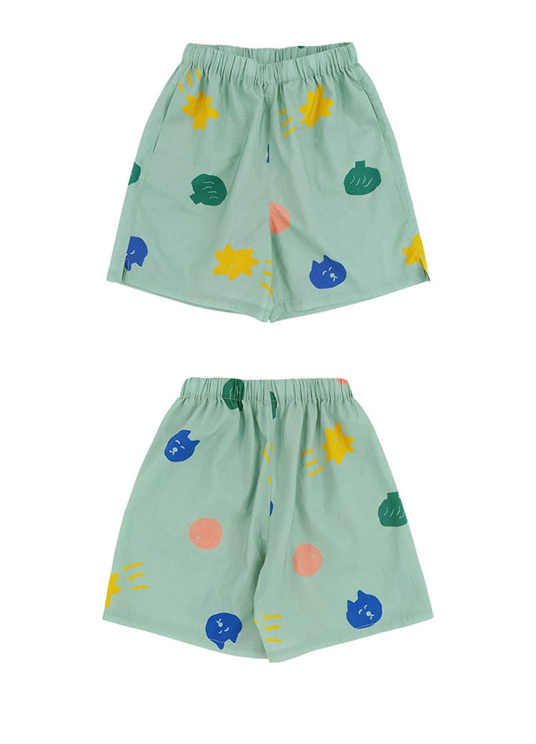 Camp Shirt Shorts オープンカラー 半袖シャツ ハーフパンツ【mh0013087】 RICE & SKY 半袖セットアップ
