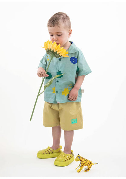 Camp Shirt Shorts オープンカラー 半袖シャツ ハーフパンツ【mh0013087】 RICE & SKY 半袖セットアップ
