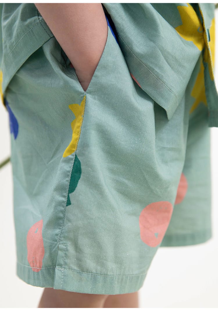Camp Shirt Shorts オープンカラー 半袖シャツ ハーフパンツ【mh0013087】 RICE & SKY 半袖セットアップ