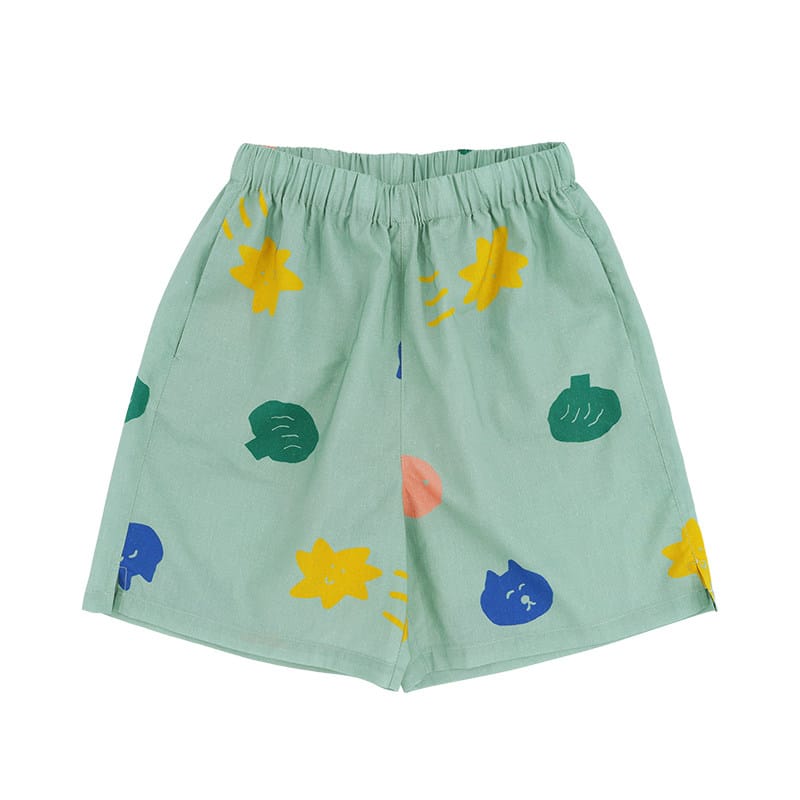 Camp Shirt Shorts オープンカラー 半袖シャツ ハーフパンツ【mh0013087】 Shorts / 90cm RICE & SKY 半袖セットアップ