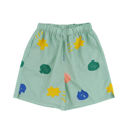 Camp Shirt Shorts オープンカラー 半袖シャツ ハーフパンツ【mh0013087】 Shorts / 90cm RICE & SKY 半袖セットアップ