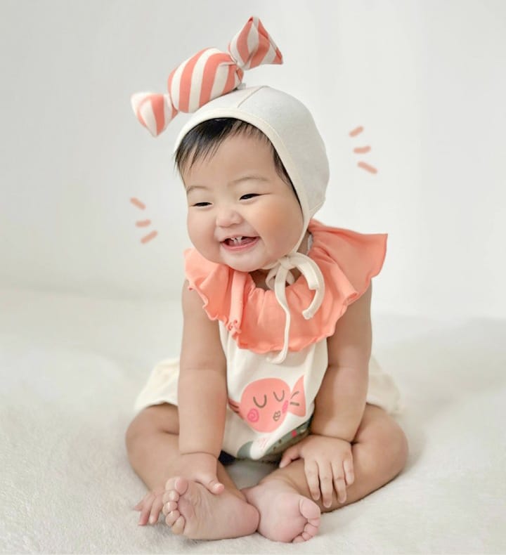 Candy Motif Sleeveless Romper Bonnet Set キャンディ ノースリーブロンパース 帽子 セット【mh0013395】 Pink / 66cm TOMMY'S GIFTS ノースリーブロンパース