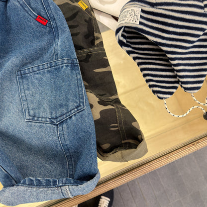 Cargo Denim Camouflage Pants カーゴ デニム 迷彩 ワイドパンツ【mh0012477】 ADbaby ロングパンツ・スウェットパンツ