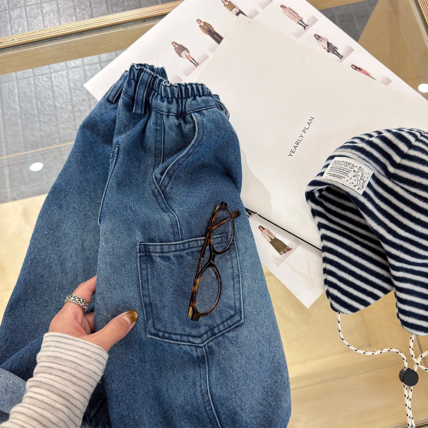 Cargo Denim Camouflage Pants カーゴ デニム 迷彩 ワイドパンツ【mh0012477】 ADbaby ロングパンツ・スウェットパンツ