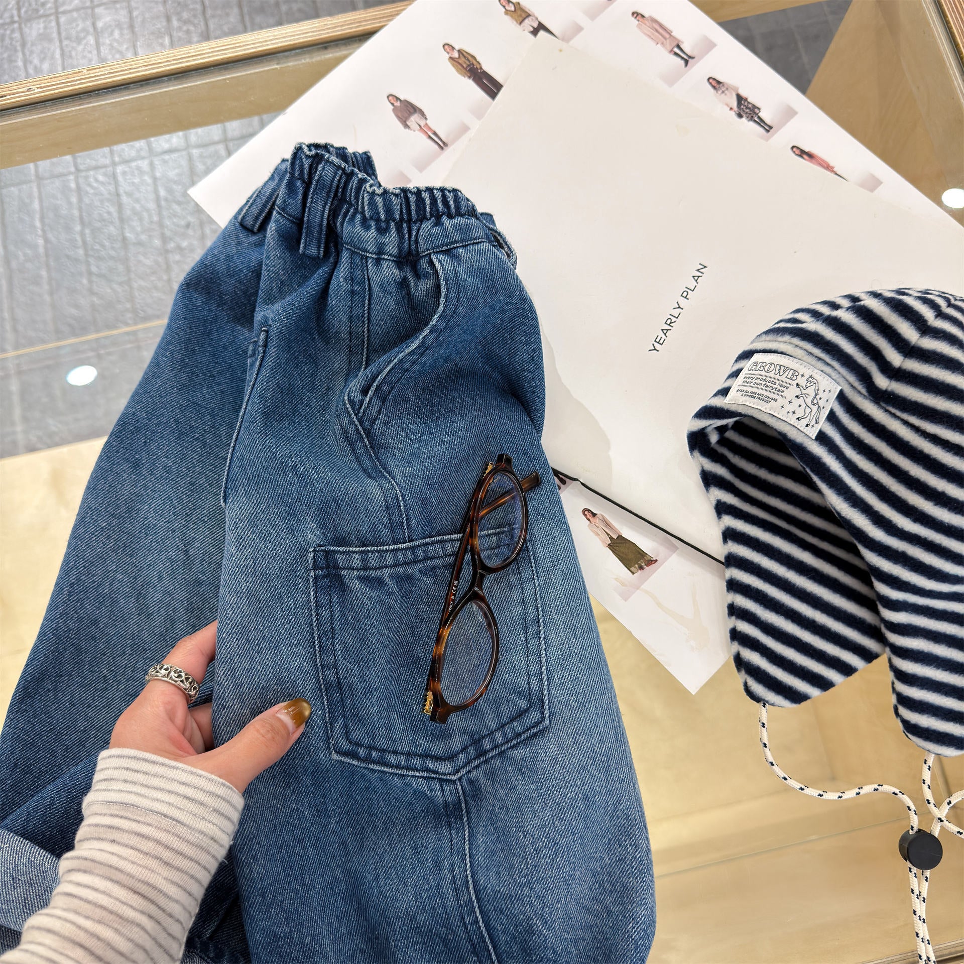 Cargo Denim Camouflage Pants カーゴ デニム 迷彩 ワイドパンツ【mh0012477】 ADbaby ロングパンツ・スウェットパンツ