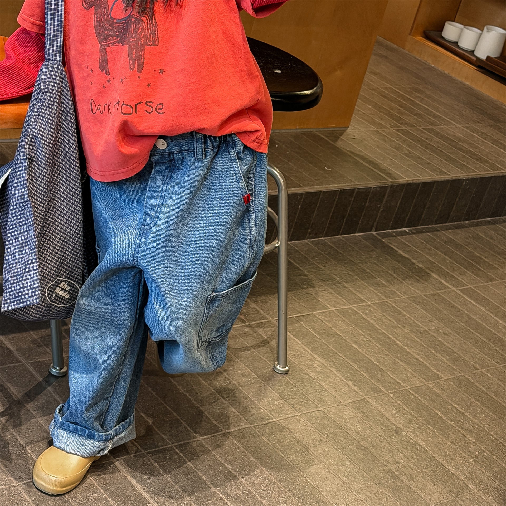 Cargo Denim Camouflage Pants カーゴ デニム 迷彩 ワイドパンツ【mh0012477】 ADbaby ロングパンツ・スウェットパンツ