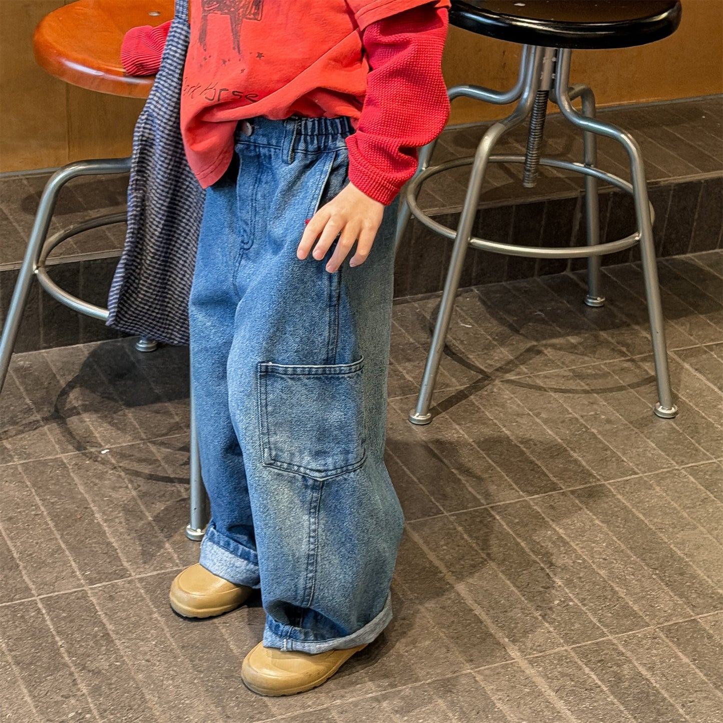 Cargo Denim Camouflage Pants カーゴ デニム 迷彩 ワイドパンツ【mh0012477】 ADbaby ロングパンツ・スウェットパンツ