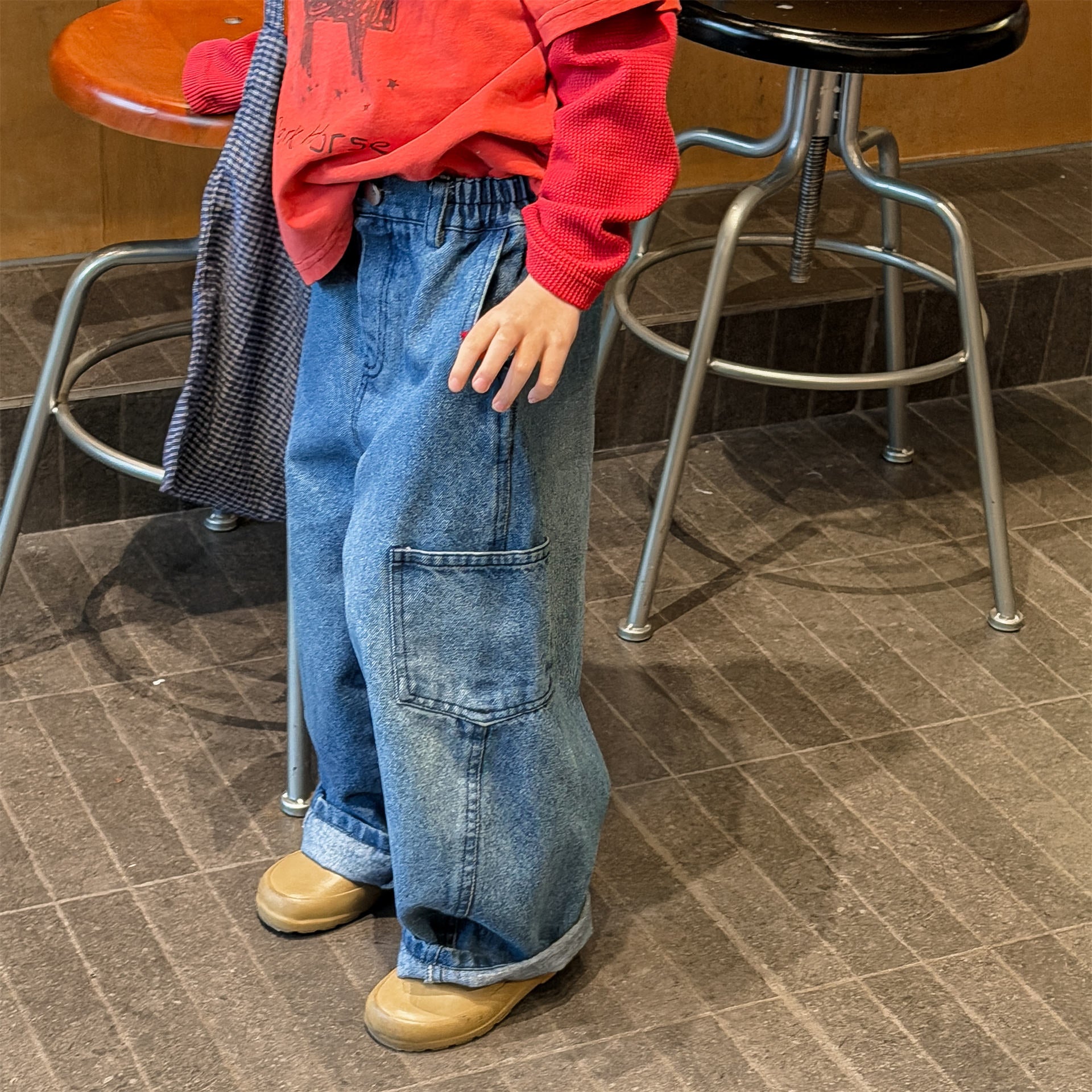 Cargo Denim Camouflage Pants カーゴ デニム 迷彩 ワイドパンツ【mh0012477】 ADbaby ロングパンツ・スウェットパンツ