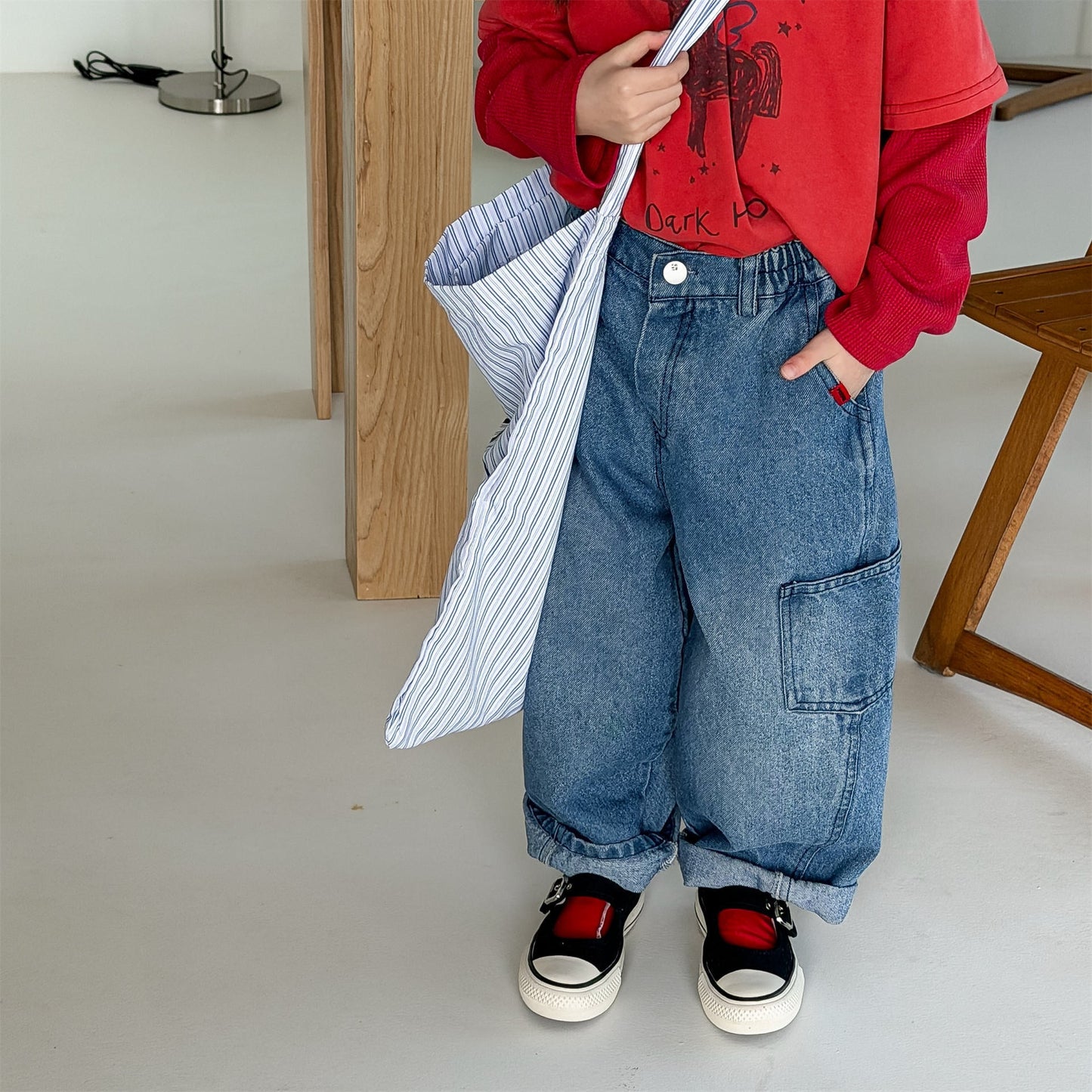 Cargo Denim Camouflage Pants カーゴ デニム 迷彩 ワイドパンツ【mh0012477】 ADbaby ロングパンツ・スウェットパンツ