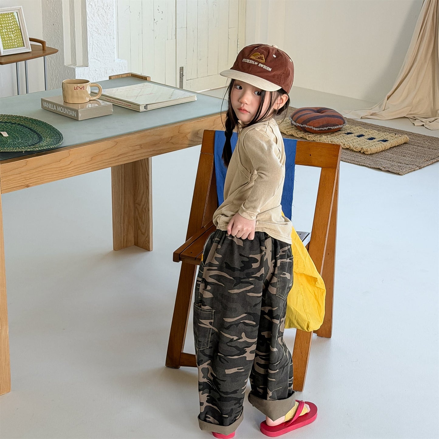 Cargo Denim Camouflage Pants カーゴ デニム 迷彩 ワイドパンツ【mh0012477】 ADbaby ロングパンツ・スウェットパンツ