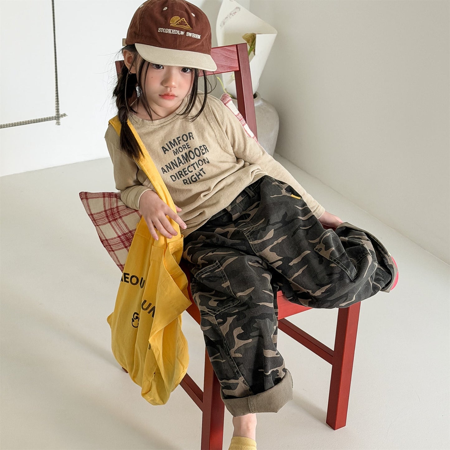 Cargo Denim Camouflage Pants カーゴ デニム 迷彩 ワイドパンツ【mh0012477】 ADbaby ロングパンツ・スウェットパンツ