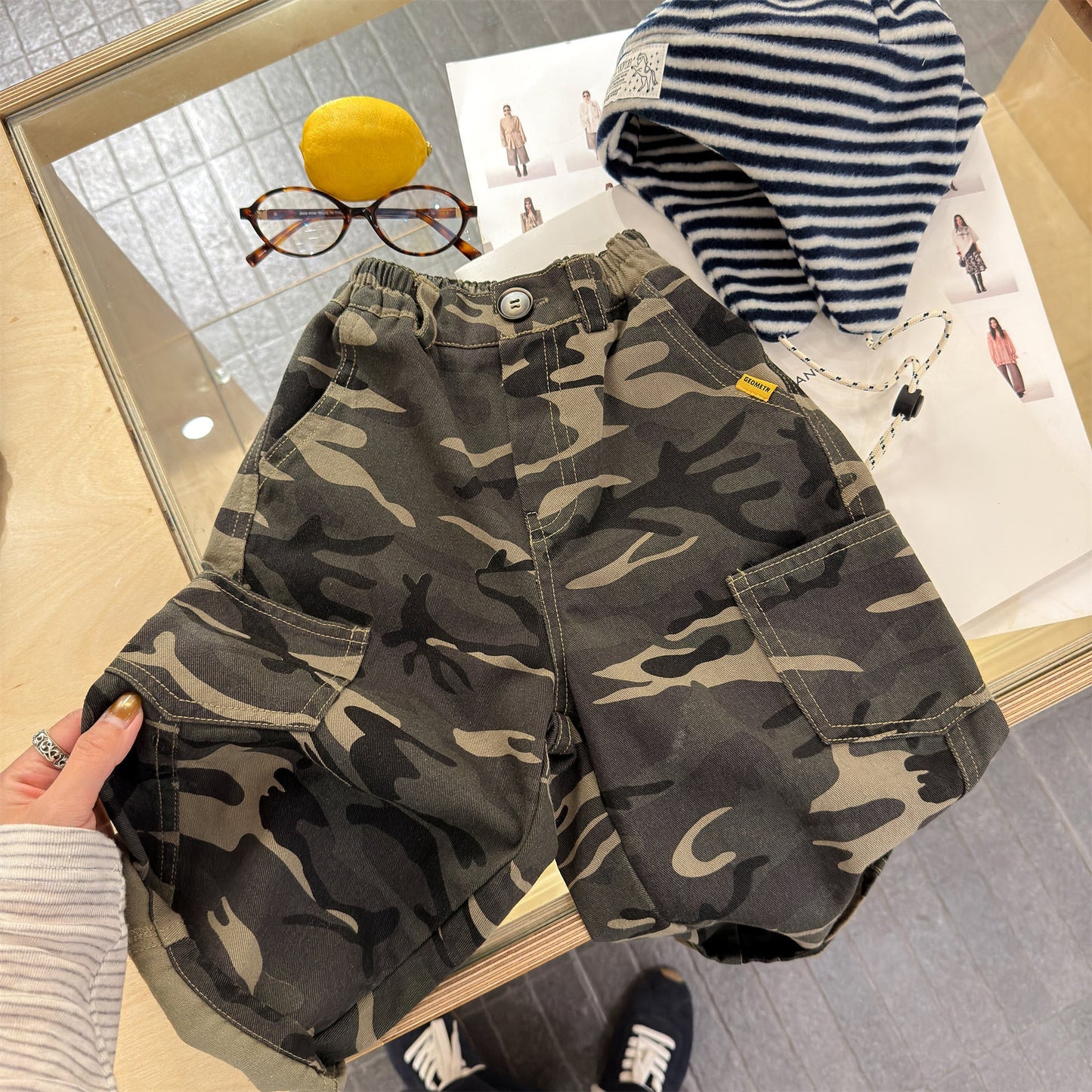 Cargo Denim Camouflage Pants カーゴ デニム 迷彩 ワイドパンツ【mh0012477】 Camouflage / 80cm ADbaby ロングパンツ・スウェットパンツ