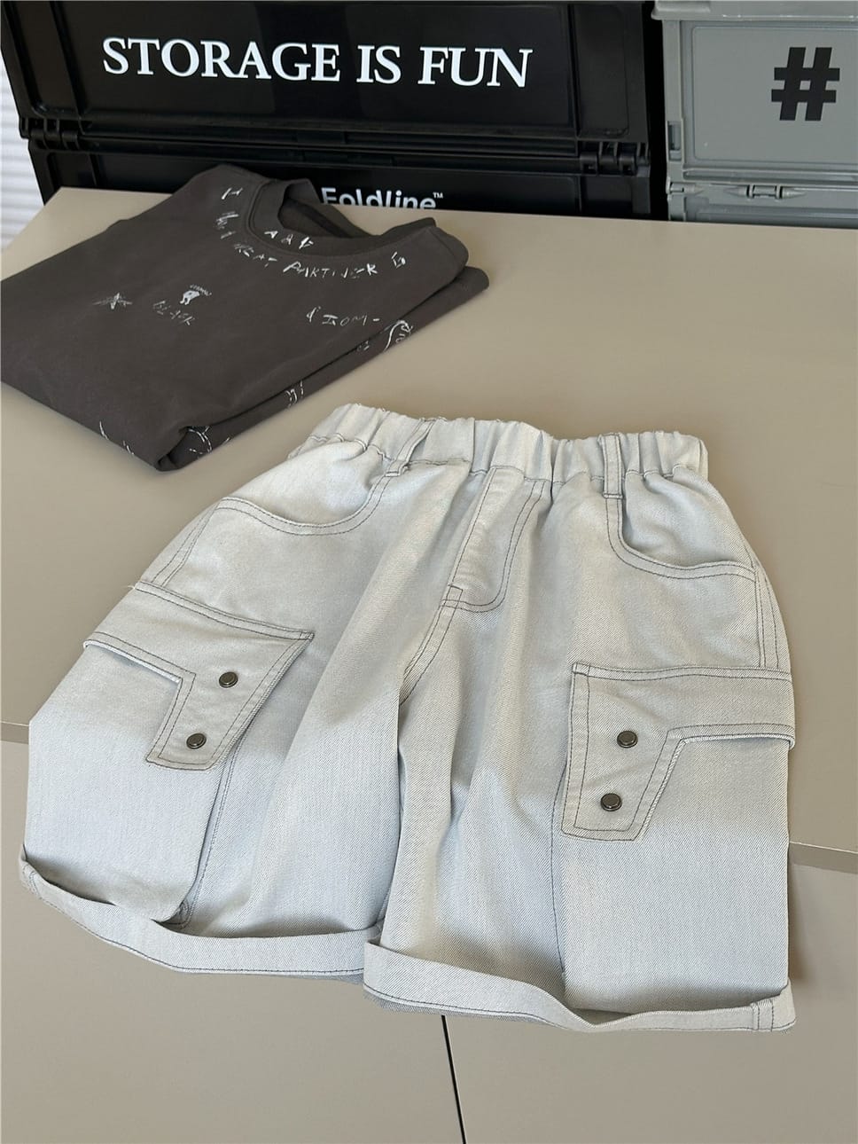 Cargo Denim Shorts カーゴ デニムショートパンツ【mh0012960】 snidols ハーフパンツ・ショートパンツ