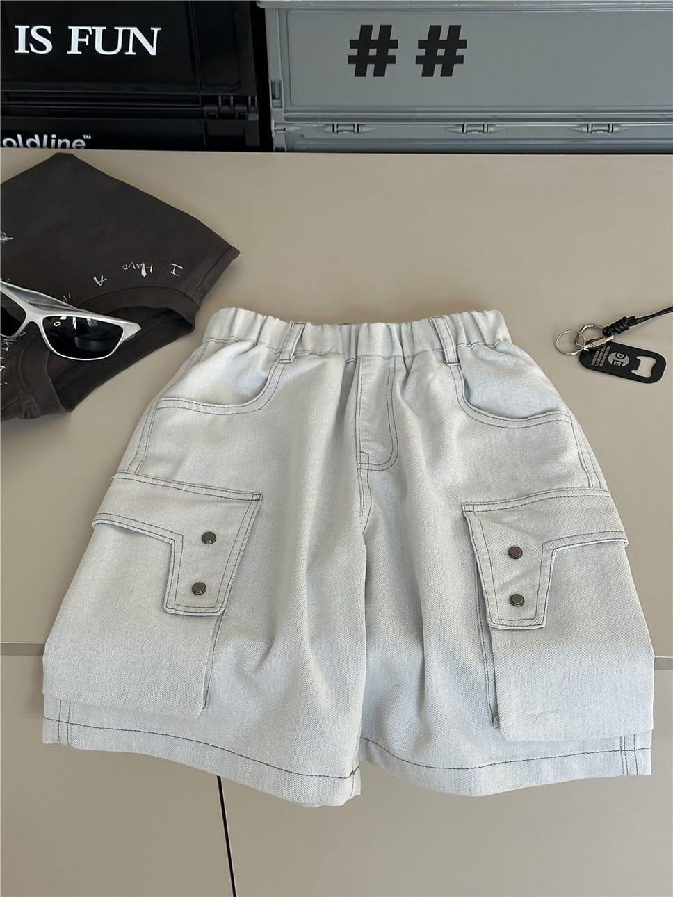 Cargo Denim Shorts カーゴ デニムショートパンツ【mh0012960】 snidols ハーフパンツ・ショートパンツ