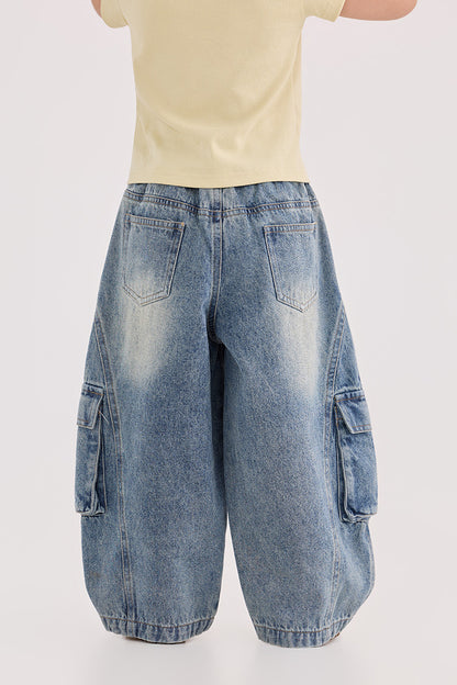 Cargo Denim Wide Leg Pants カーゴ デニム ワイドパンツ【mh0012380】 HEY BOOBII