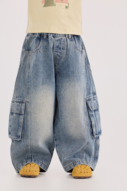 Cargo Denim Wide Leg Pants カーゴ デニム ワイドパンツ【mh0012380】 HEY BOOBII
