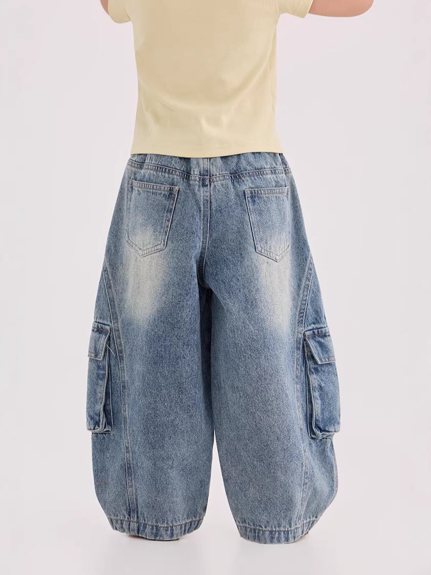 Cargo Denim Wide Leg Pants カーゴ デニム ワイドパンツ【mh0012380】 mamahalo shop
