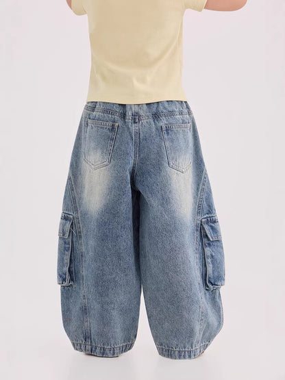 Cargo Denim Wide Leg Pants カーゴ デニム ワイドパンツ【mh0012380】 mamahalo shop