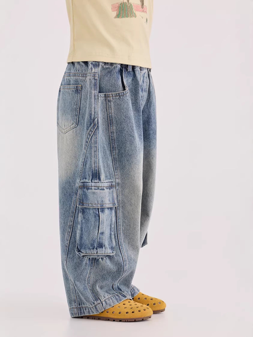 Cargo Denim Wide Leg Pants カーゴ デニム ワイドパンツ【mh0012380】 mamahalo shop