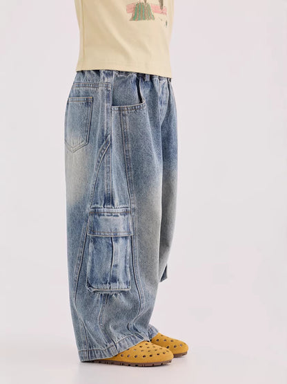 Cargo Denim Wide Leg Pants カーゴ デニム ワイドパンツ【mh0012380】 mamahalo shop