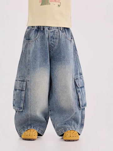 Cargo Denim Wide Leg Pants カーゴ デニム ワイドパンツ【mh0012380】 mamahalo shop