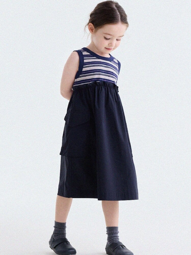 Cargo Pocket Cotton Dress ワークテイスト ノースリーブワンピース【mh0013195】 yunerma ノースリーブワンピース
