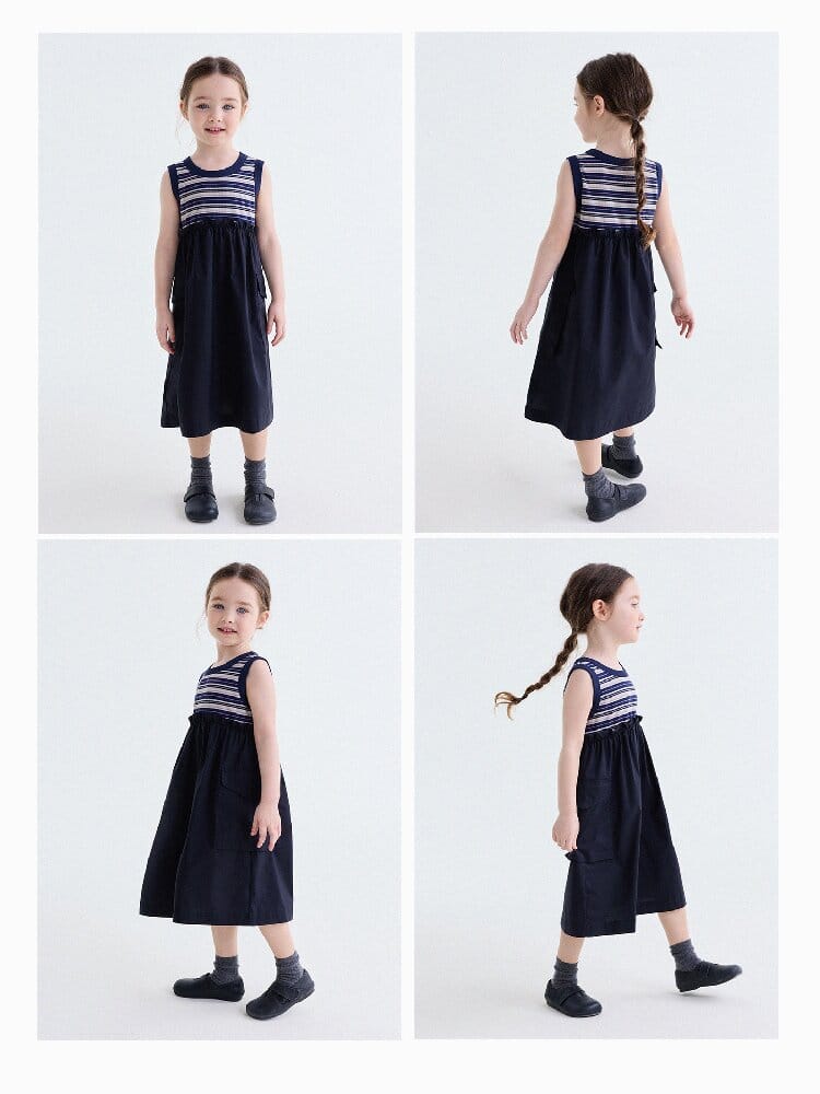 Cargo Pocket Cotton Dress ワークテイスト ノースリーブワンピース【mh0013195】 yunerma ノースリーブワンピース