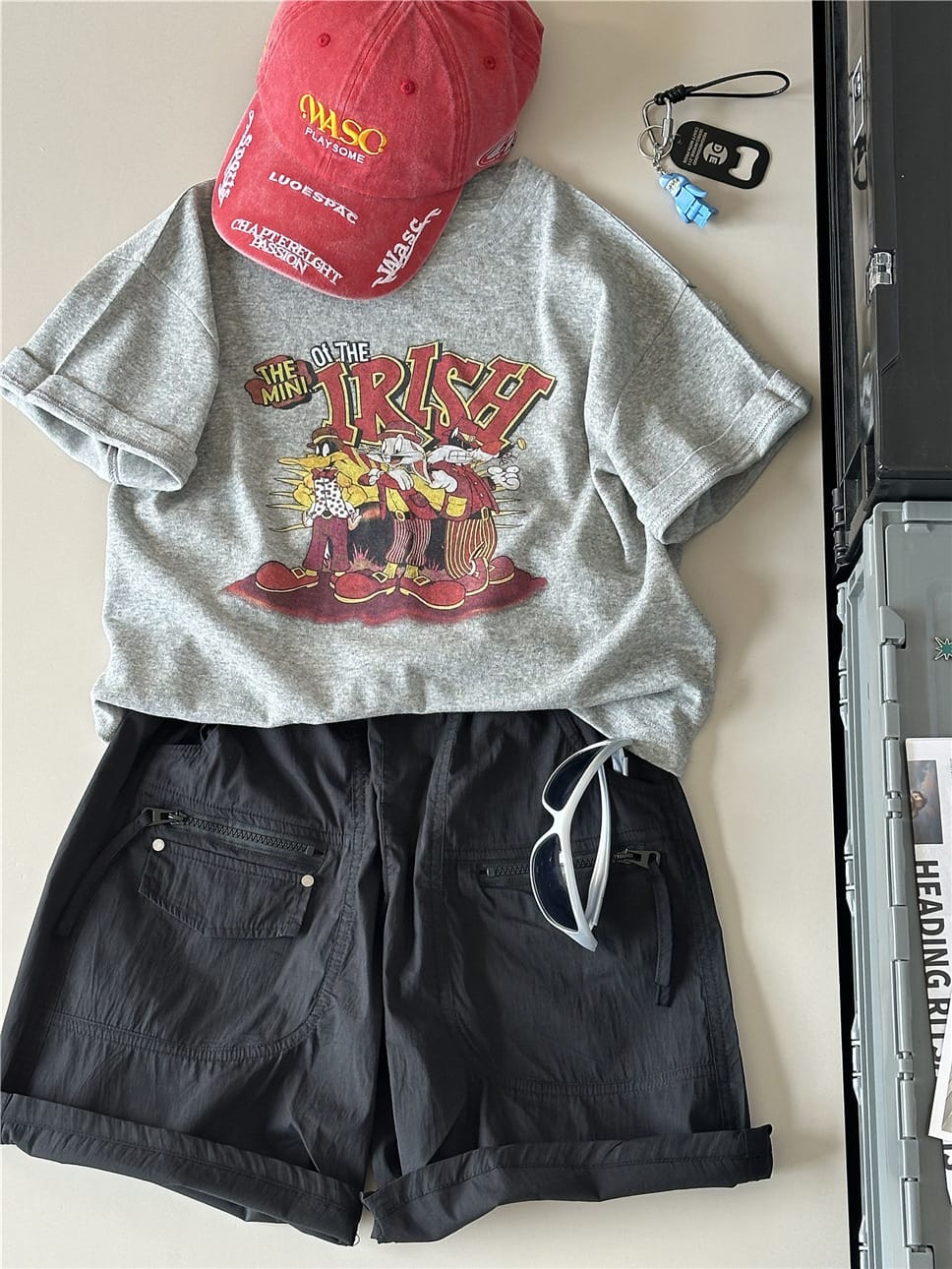 Cargo Pocket Shorts ジッパーポケット ハーフパンツ【mh0012964】 snidols ハーフパンツ・ショートパンツ
