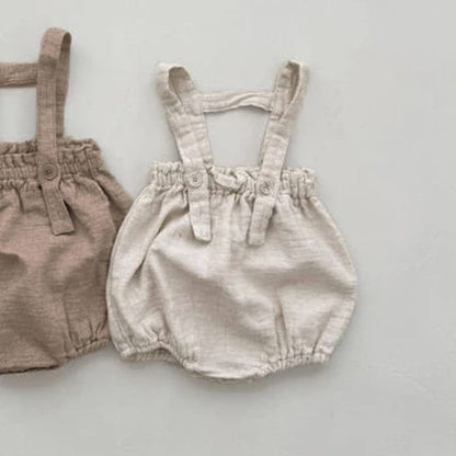 Carrier Shorts Jumpsuit サスペンダー ブルマ ロンパース【mh0013111】 Apricot / 66cm BBAMMA サロペットパンツ・サスペンダーパンツ