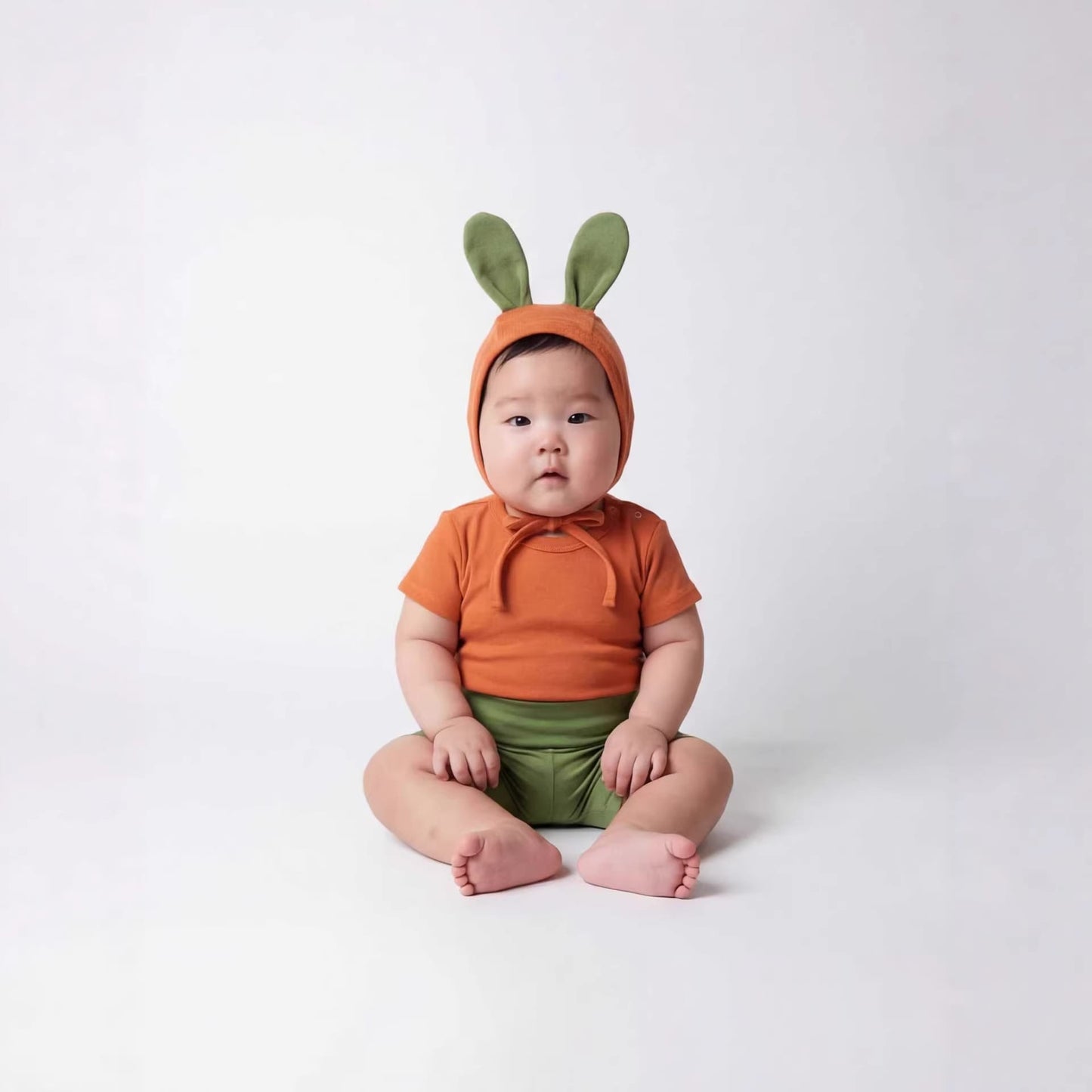 Carrot Costume Hat Set Romper にんじん 半袖ロンパース ショートパンツ セット コスチューム【mh0013350】 TOMMY'S GIFTS ロンパースセットアップ