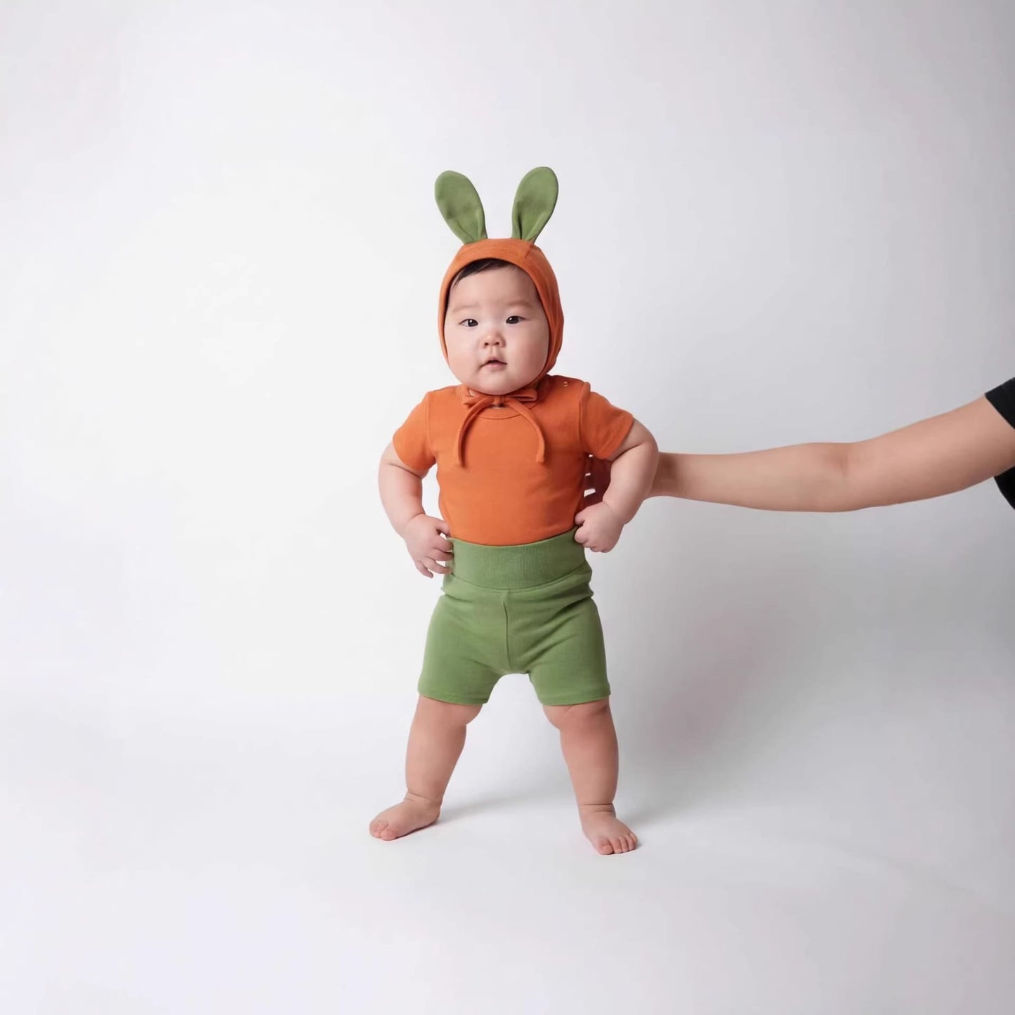 Carrot Costume Hat Set Romper にんじん 半袖ロンパース ショートパンツ セット コスチューム【mh0013350】 TOMMY'S GIFTS ロンパースセットアップ