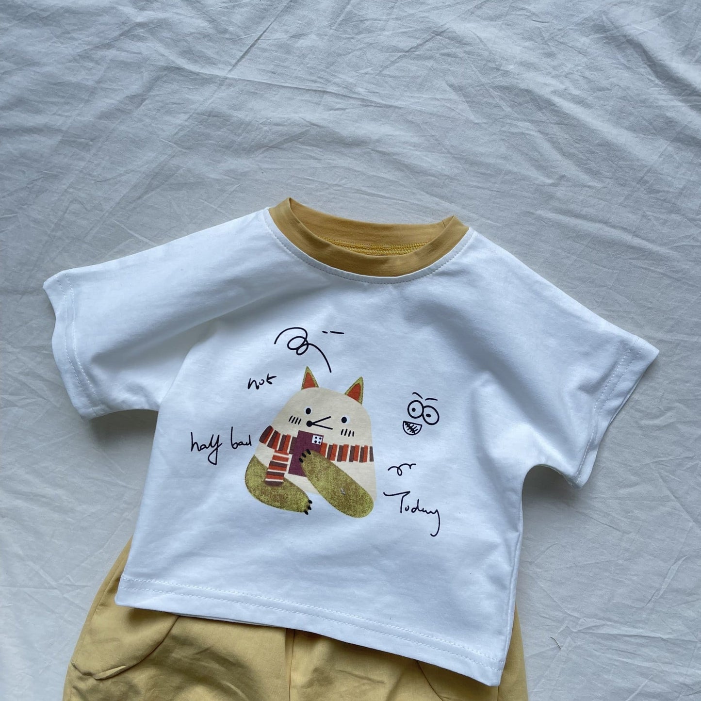 Cartoon Animal Print Set アニマル 半袖Tシャツ ショートパンツセット【mh0012907】 yi nian ni 半袖セットアップ