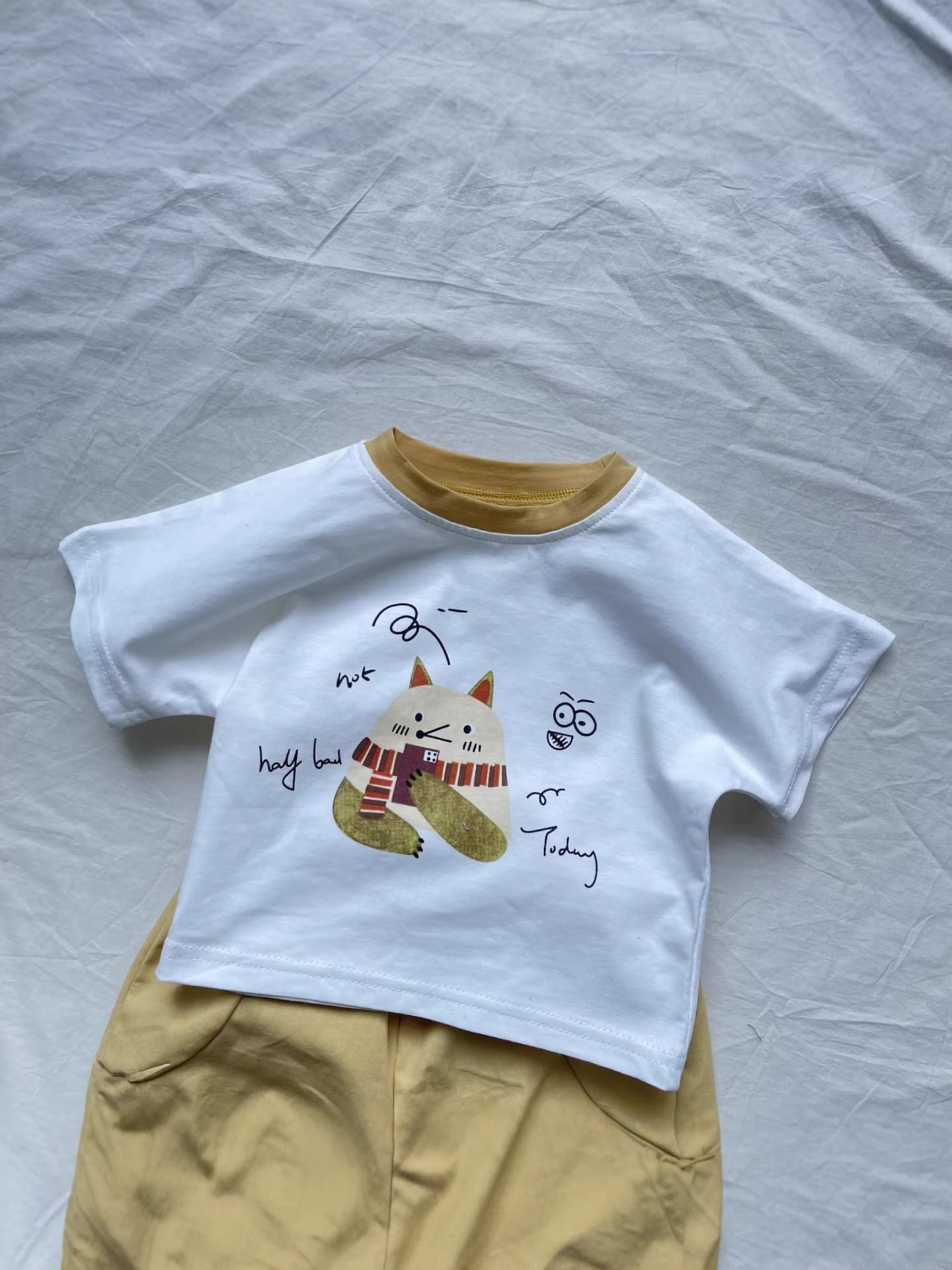 Cartoon Animal Print Set アニマル 半袖Tシャツ ショートパンツセット【mh0012907】 yi nian ni 半袖セットアップ