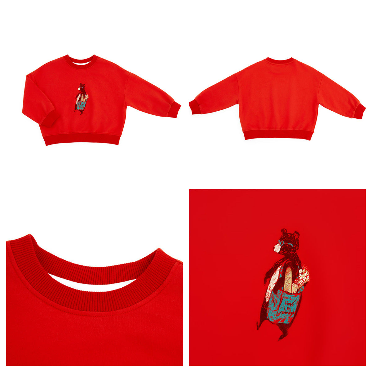 Cartoon Bear Crew Neck Sweatshirt プリント クルーネック スウェットシャツ【mh0012369】 HEY BOOBII