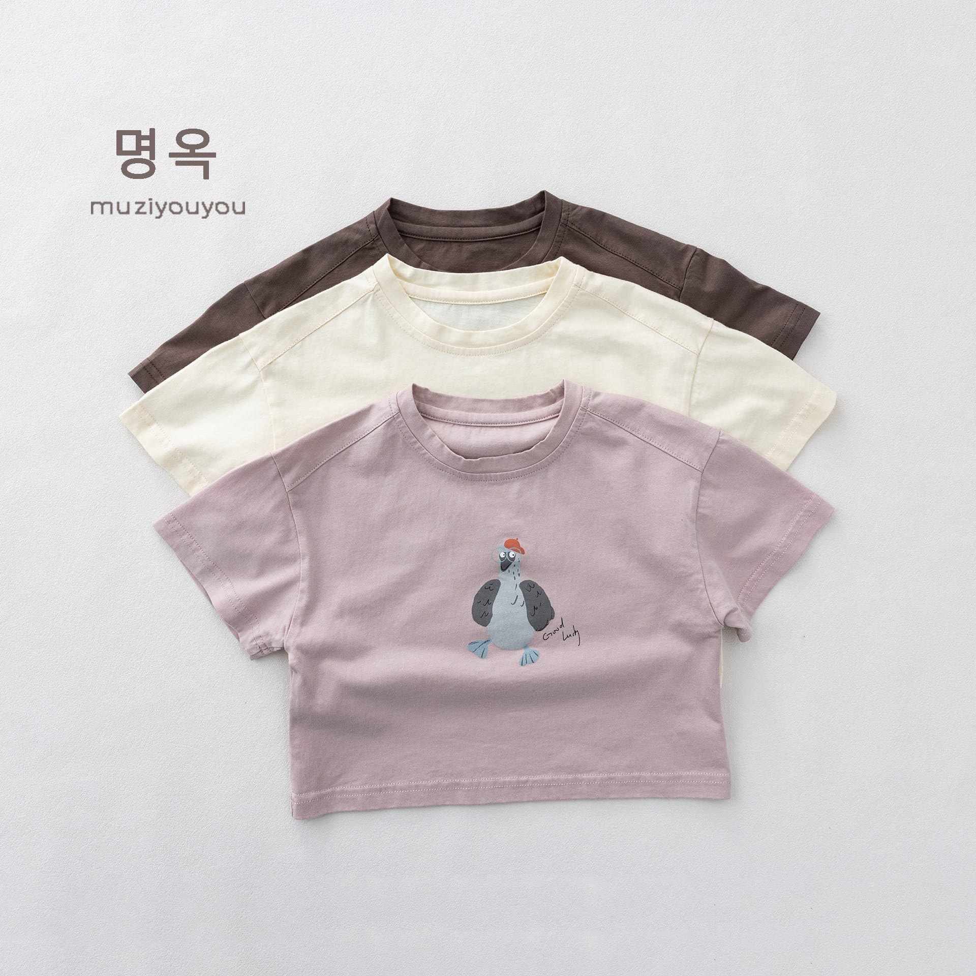Cartoon Bird Print Short Sleeve T-Shirt プリント 半袖Tシャツ【mh0013155】 명옥 muziyouyou 半袖Tシャツ