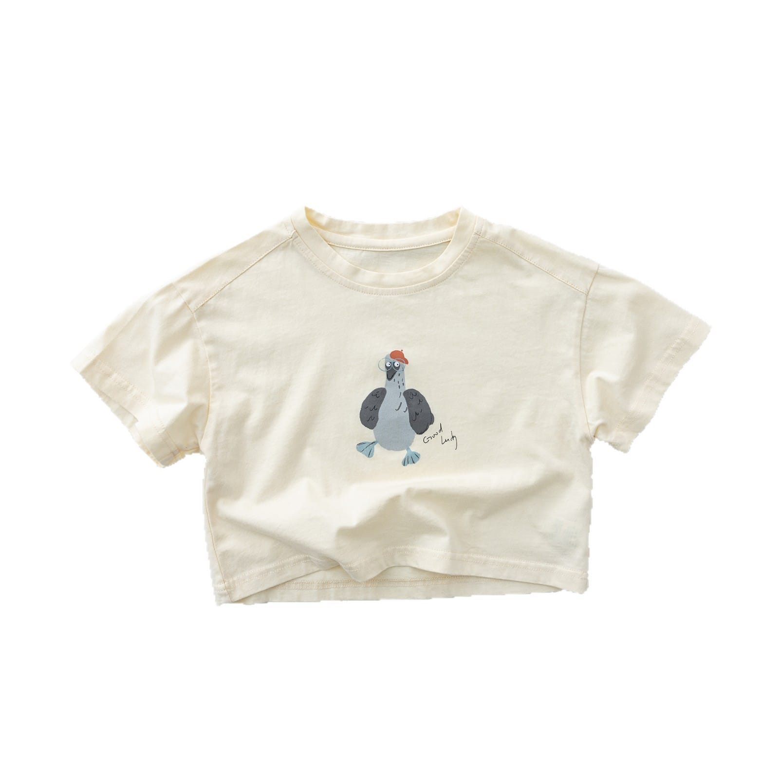 Cartoon Bird Print Short Sleeve T-Shirt プリント 半袖Tシャツ【mh0013155】 명옥 muziyouyou 半袖Tシャツ