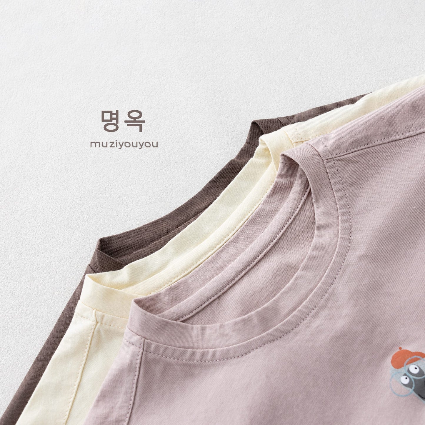 Cartoon Bird Print Short Sleeve T-Shirt プリント 半袖Tシャツ【mh0013155】 명옥 muziyouyou 半袖Tシャツ