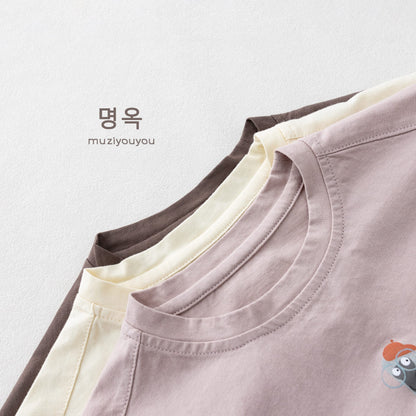 Cartoon Bird Print Short Sleeve T-Shirt プリント 半袖Tシャツ【mh0013155】 명옥 muziyouyou 半袖Tシャツ