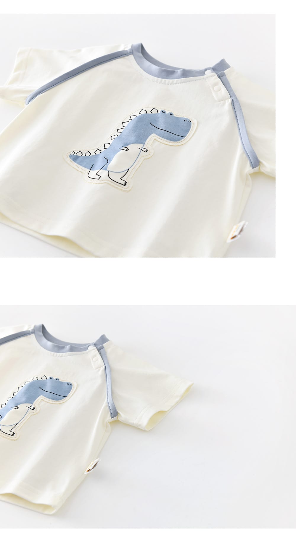 Cartoon Dinosaur Set 恐竜 刺繍 半袖Tシャツ ショートパンツ【mh0012856】 ABNN 半袖セットアップ