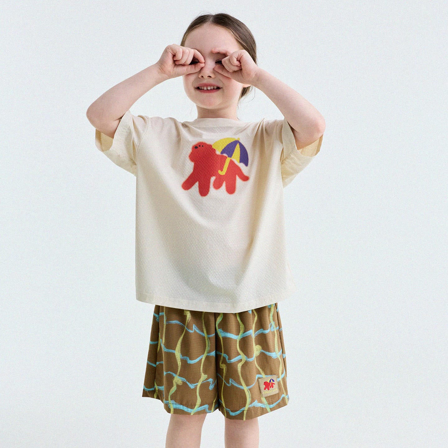 Cartoon Graphic Quick-Dry Short-Sleeved T-Shirt ドライ 半袖Tシャツ【mh0013193】 Light Apricot / 80cm yunerma 半袖Tシャツ