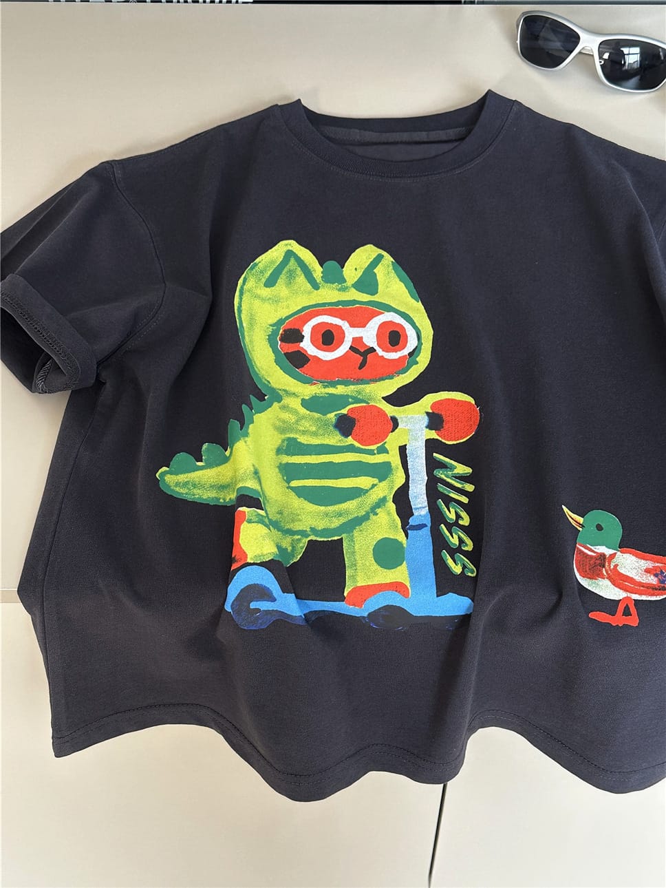 Cartoon Graphic T-shirt 恐竜 アニマル Tシャツ【mh0012947】 snidols 半袖Tシャツ