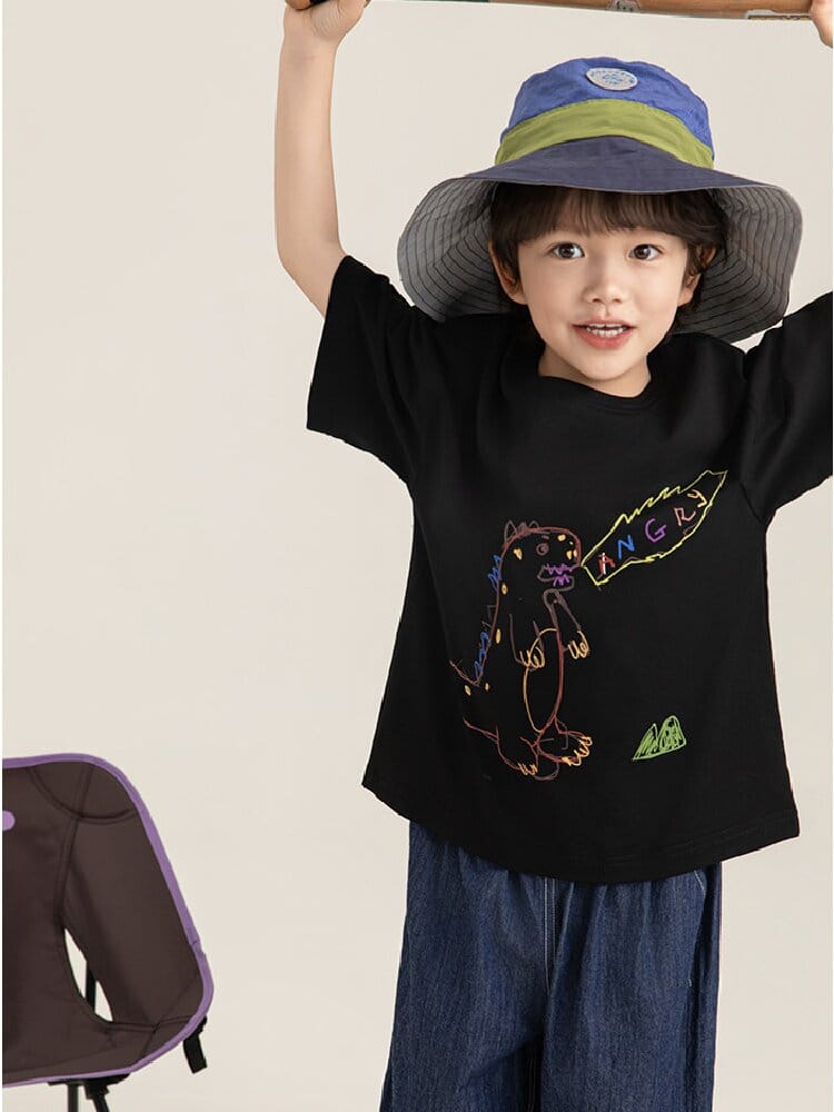 Cartoon Graphic Tee 手書き風イラスト プリント Tシャツ【mh0012736】 YoehYaul 半袖Tシャツ