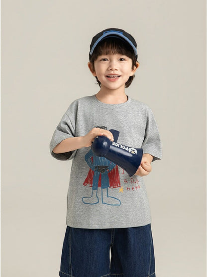 Cartoon Graphic Tee 手書き風イラスト プリント Tシャツ【mh0012736】 YoehYaul 半袖Tシャツ