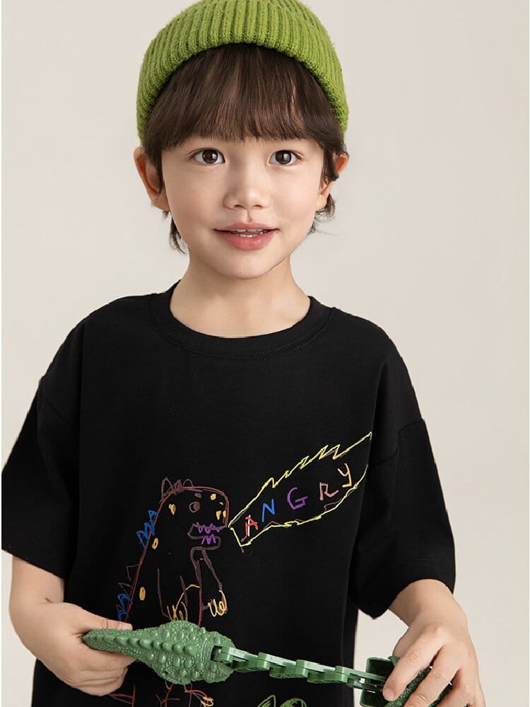 Cartoon Graphic Tee 手書き風イラスト プリント Tシャツ【mh0012736】 YoehYaul 半袖Tシャツ