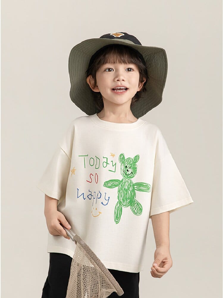 Cartoon Graphic Tee 手書き風イラスト プリント Tシャツ【mh0012736】 YoehYaul 半袖Tシャツ