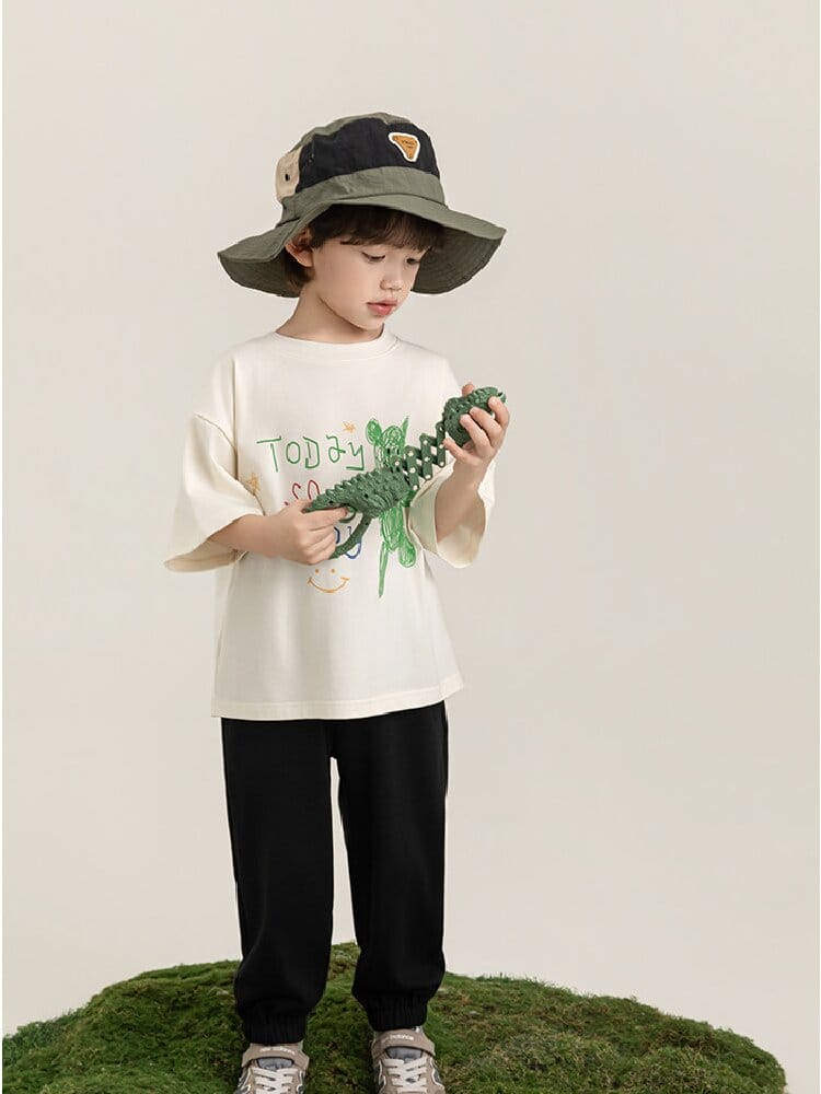 Cartoon Graphic Tee 手書き風イラスト プリント Tシャツ【mh0012736】 YoehYaul 半袖Tシャツ
