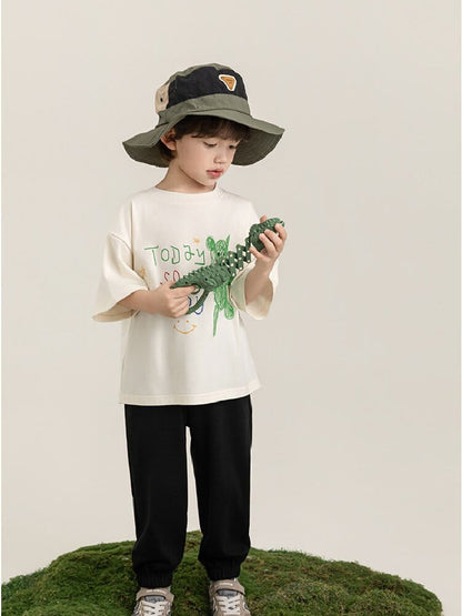 Cartoon Graphic Tee 手書き風イラスト プリント Tシャツ【mh0012736】 YoehYaul 半袖Tシャツ
