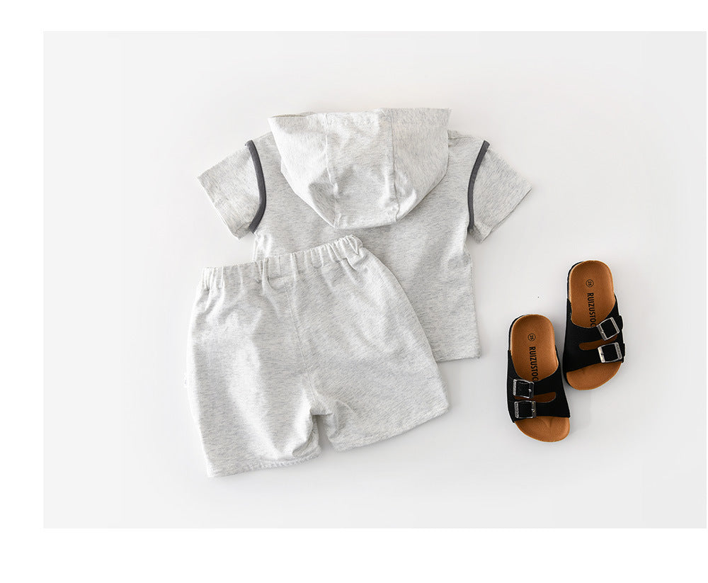 Cartoon Hooded Set ナスプリント 半袖セットアップ【mh0012852】 ABNN 半袖セットアップ